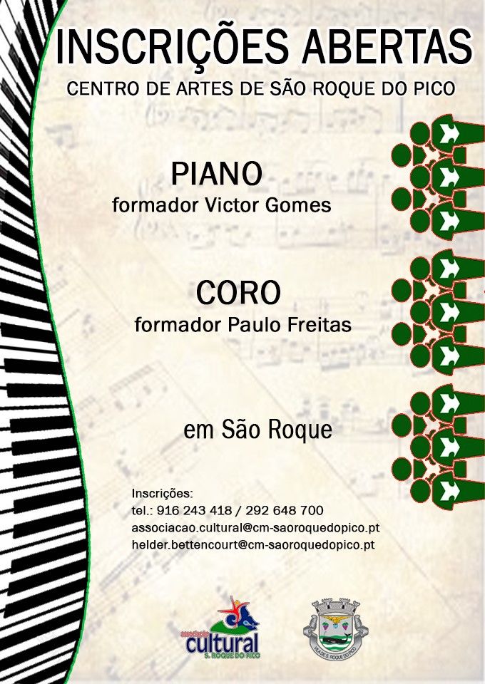 Inscrições abertas - Piano & Coro