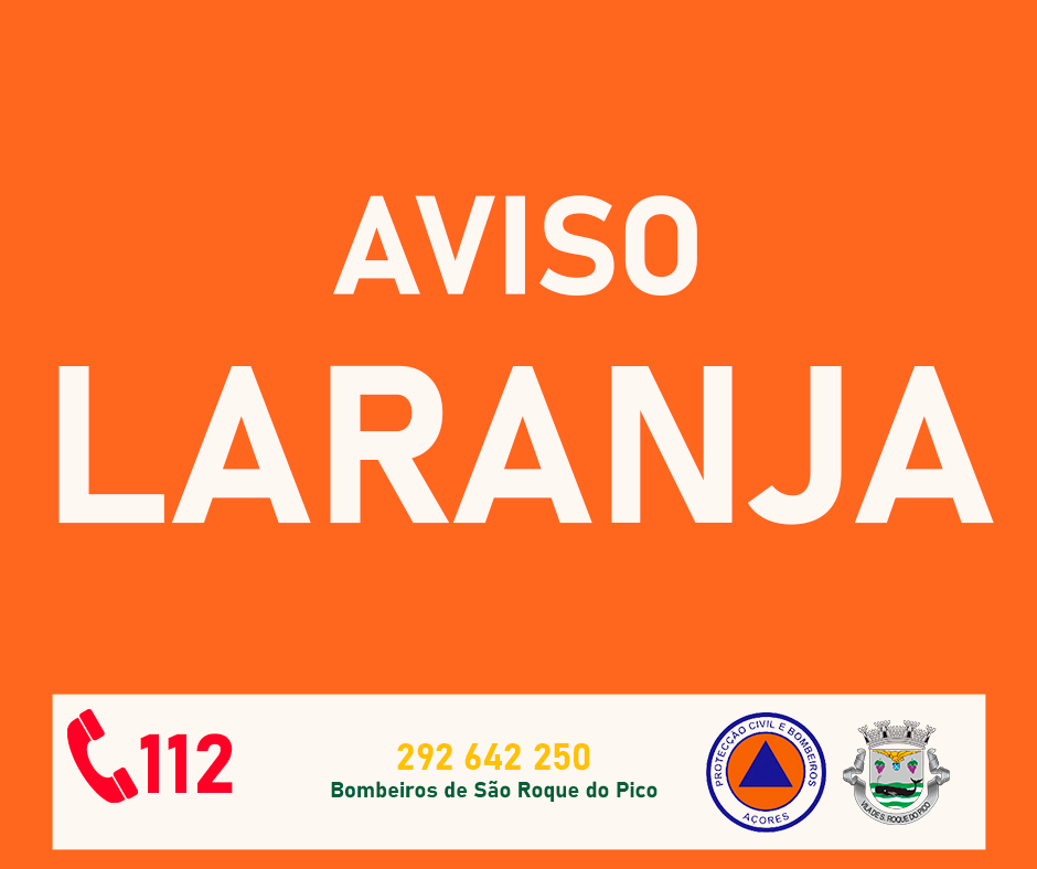 AVISO AMARELO PASSANDO A LARANJA NAS ILHAS DO GRUPO CENTRAL